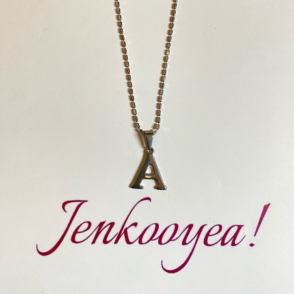 Silver 'A' Pendant Necklace